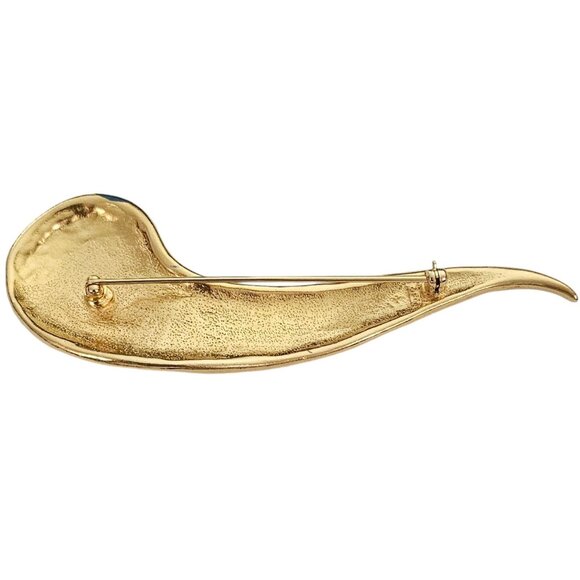 Modernist Fernando Originals FO Multi Color Enamel Paisley Brooch, Signed L617 - Picture 5 of 9